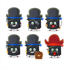 Wall Mural - Cartoon character of college hat with various pirates emoticons