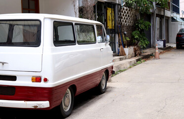 old car parked in the street