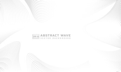 Poster - The bright white background vector with abstract wave lines is perfect for wallpapers, website covers, banner templates and posters