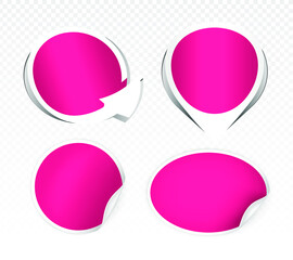 Poster - Realistic High Quality Pink Labels on Transparent Background . Isolated Vector Elements