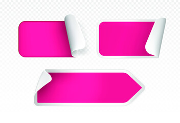 Poster - Realistic High Quality Pink Labels on Transparent Background . Isolated Vector Elements