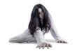 Scary ghost woman crawling