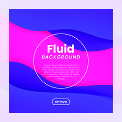 Poster - Colored Background with Blue Wave Shapes on Pink Background . Isolated Vector Elements