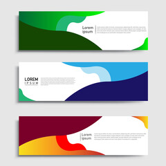 Vector abstract web banner design template sets. Collection of web banner template. Abstract geometric web design banner template.