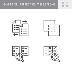 comparison line icons. vector illustration included icon as compare files, options, outline pictogra