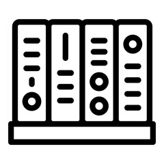 Poster - Library books icon. Outline library books vector icon for web design isolated on white background