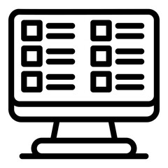 Poster - Monitor checklist icon. Outline monitor checklist vector icon for web design isolated on white background