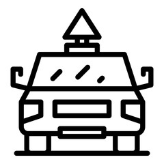 Poster - Driving school car icon. Outline driving school car vector icon for web design isolated on white background