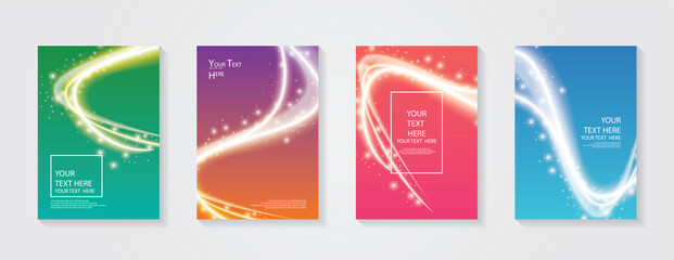 Poster - Minimal modern cover design. Dynamic colorful gradients. Future geometric patterns. Blue, pink, yellow, green, orange, purple placard poster template.
