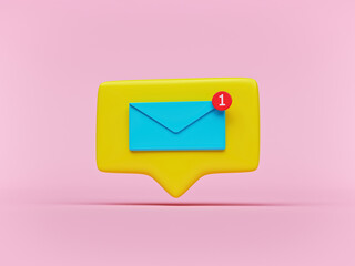Aufkleber - new email notification icon. minimal design. 3d rendering