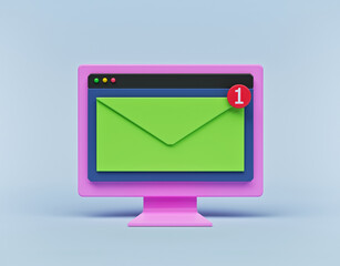 Aufkleber - new email notification icon. minimal design. 3d rendering