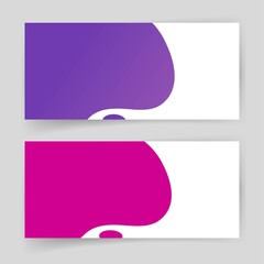 Aufkleber - Liquid fluid shapes abstract elements design vector, brochure cards horizontal template background, flyers leaflet banners, booklet cover pages violet pink color trendy modern backdrop clipart