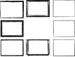 © miloje - Vector Frames. rectangles for image. distress texture . Grunge Black and White borders isolated on the transparent background . Dirt effect .