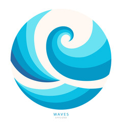 Wall Mural - Water Wave Logo abstract design. Cosmetics Surf Sport .Logotype concept. Aqua icon.