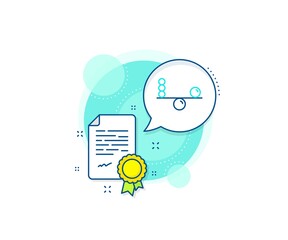 Poster - Mind stability sign. Certification complex icon. Balance line icon. Concentration symbol. Certificate or diploma document. Balance sign. Vector
