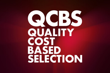 Poster - qcbs - quality and cost based selection acronym, business concept background