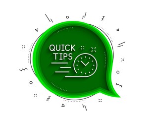 Poster - Quick tips line icon. Chat bubble with shadow. Helpful tricks sign. Tutorials symbol. Thin line quick tips icon. Vector