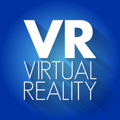 Poster - VR - Virtual Reality acronym, technology concept background