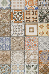 Naklejka na meble Imitation of colorful ceramic tiles on wall