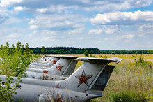 Tail Part- 8 August 2020: Old Aircraft Antonov An-2 At Abandoned Airbase Aircraft Cemetery In Vovchansk, Kharkov Region, Ukraine.