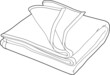 A line art vector illustration of folded blankets