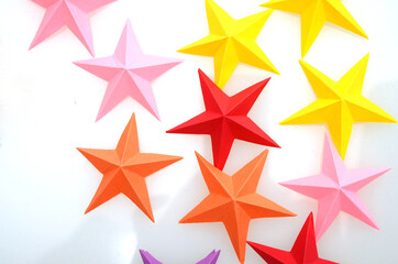Wall Mural - Origami paper stars decoration
