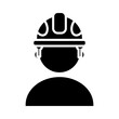 constructor worker with helmet silhouette style