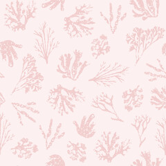  Sweet vector repeat pattern with pink hand drawn corals
