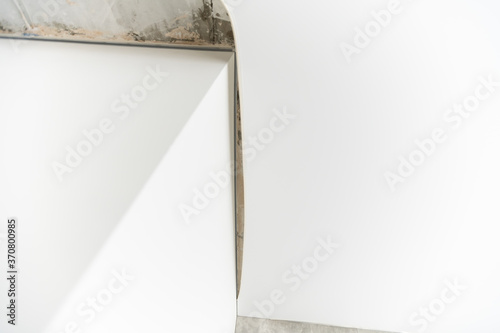 Fotomural Stretch ceiling in the kitchen with installed and included spotlights