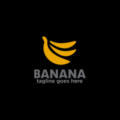 Sticker - Banana fruit logo design template