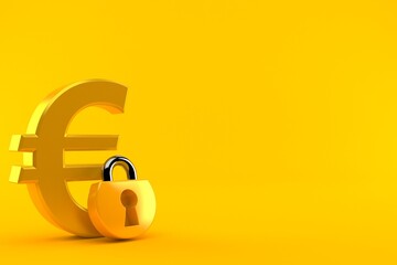 Poster - Euro currency with padlock