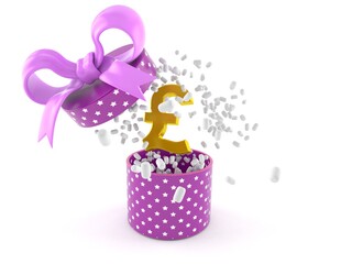 Sticker - Pound currency with open gift