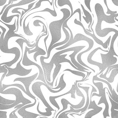Poster - Abstract vector seamless pattern. Silver marble effect foil. Delicate liquid blots. Background monochrome watercolor fluid stains. Decorative stripes tileable. Design texture glitter stains for prints