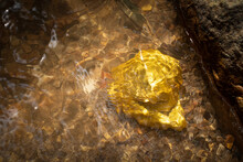 Pure Gold Nugget Ore Found In Mine With Natural Water Sources