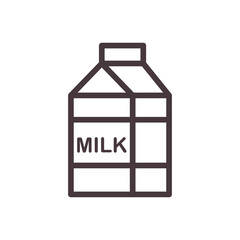 Canvas Print - milk box line style icon vector design