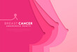 Breast cancer awareness pink papercut template
