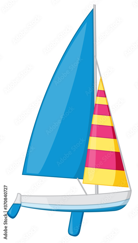 Cute sea sailboat clipart cartoon style isolated Stock Vector | Adobe Stock