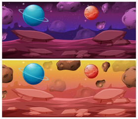 Wall Mural - Set of space background