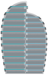 Wall Mural - isolated space tower station on white background
