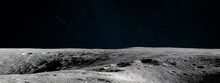Moon Surface. Black Background. Apollo Space Program. Ultrawide Space Wallpaper. Elements Of This Image Furnished By NASA