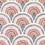 Fototapeta Boho - Seamless wavy pattern. Seigaiha print in polka dot style. Grunge texture.