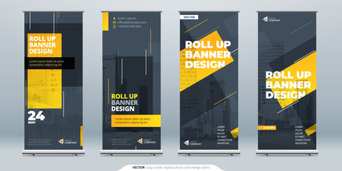 Wall Mural - business roll up banner. abstract roll up background for presentation. vertical roll up, x-stand, ex