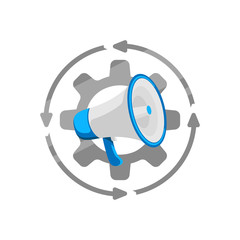 Aufkleber - Marketing Automation concept flat design icon logo vector illustration. creative element design for content. simple and modern style