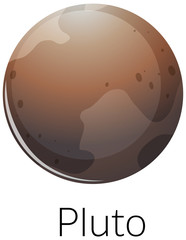 Wall Mural - isolated pluto on white background