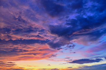 Wall Mural - sunset, sunrise sky and cloudy, beautiful nature