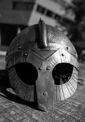 Viking helmet black and white