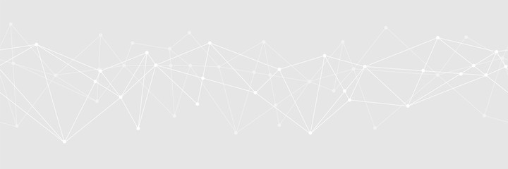 Abstract white geometric plexus technology seamless pattern banner background