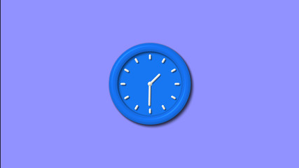 3d wall clock icon on blue light background,Clock icon