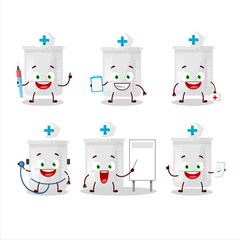 Wall Mural - Doctor profession emoticon with science bottle cartoon character