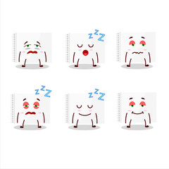 Sticker - Cartoon character of drawing book with sleepy expression